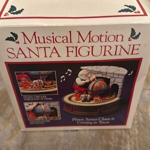 Santa Musical Motion Figurine Box Plays Santa Claus Is Coming To Town